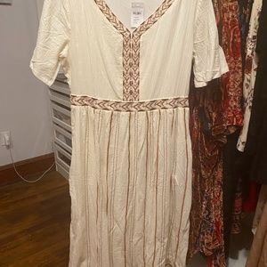 White Bohemian Midi Dress